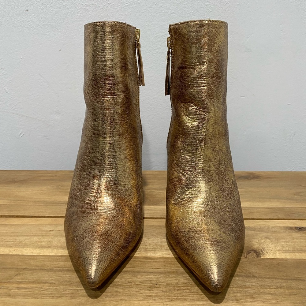 Zara genuine leather heeled boots size 37